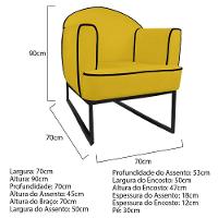 02 Poltronas Athena Base De Ferro Preta Corano - 9