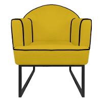 02 Poltronas Athena Base De Ferro Preta Corano - 11