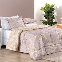 Edredom Ayla Casal Queen Tecido Dupla Face Microfibra 03 Peças - Lavanda Floral - 2