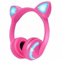 Fone De Ouvido Orelha De Gatinha Com 7 Cores Led Headphone Bluetooth P2 Rosa - 2