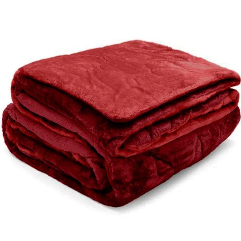 Edredom Buettner King Plush Flannel Dupla Face 260Mx280M Vermelho Escuro E Vermelho Claro - 4