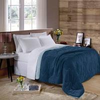 Edredom Buettner King Plush Flannel Dupla Face 260Mx280M Azul Jeans Escuro E Azul Jeans Claro - 3