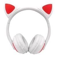 Headphone Bluetooth Com Orelhas De Gato E Iluminação Led Fone Sem Fio De Gatinho Branco - 1