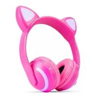 Headphone Bluetooth Orelhas Led Fone Gatinho Rosa - 1