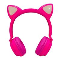 Headphone Bluetooth Orelhas Led Fone Gatinho Rosa - 4