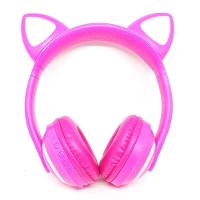 Headphone Bluetooth Com Orelhas De Gato E Iluminação Led Gatinho Rosa - 1