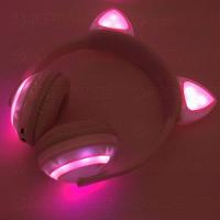 Headphone Bluetooth Orelhas Led Fone Gatinho Bt Rosa - 2