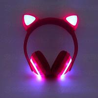 Headphone Bluetooth Orelhas Led Fone Gatinho Bt Rosa - 3