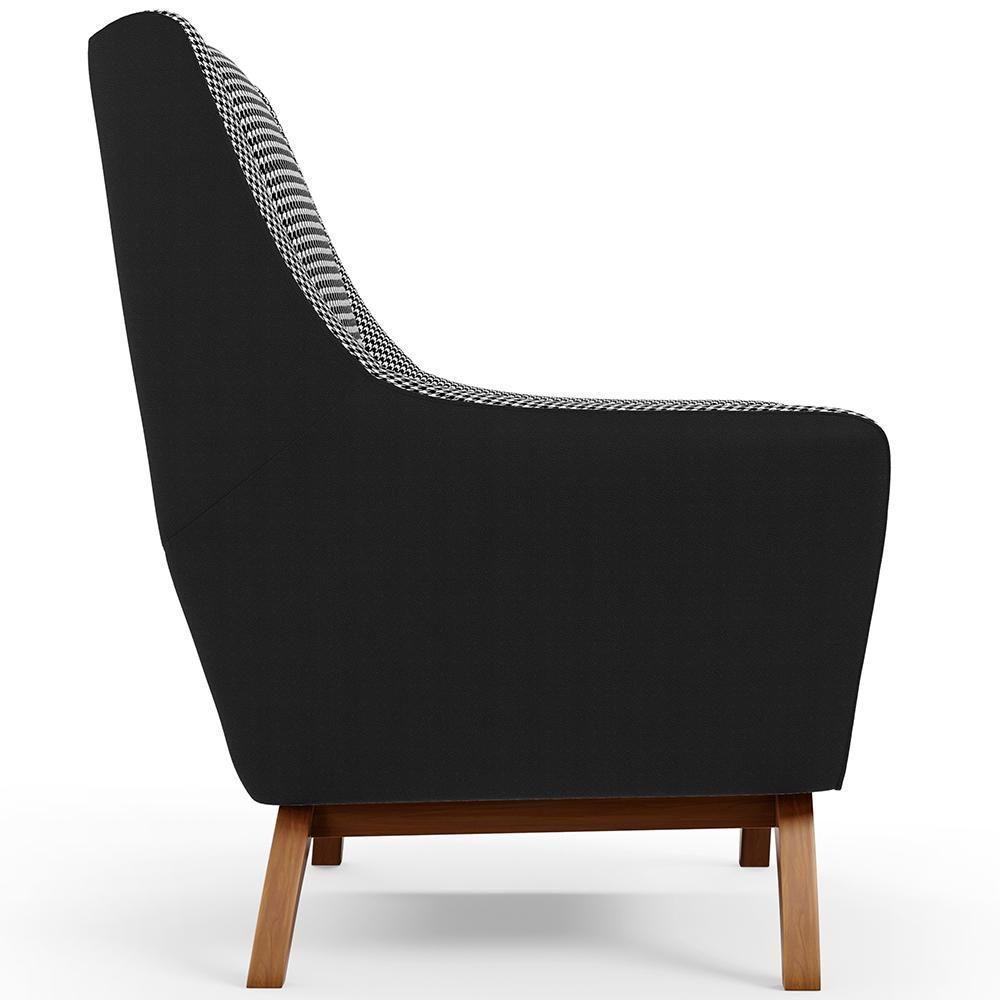 Kit 02 Poltronas Corano Preto C-05 Pied Poule - 3