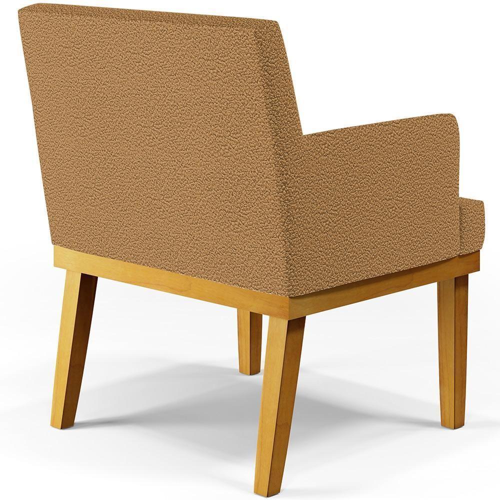 Kit 02 Poltronas Decorativa Para Sala De Estar E Recepção Beatriz W01 Bouclê Mostarda - 3