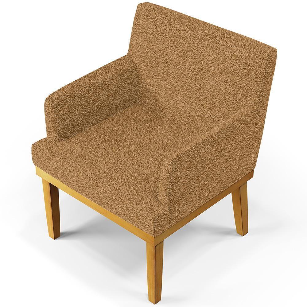 Kit 02 Poltronas Decorativa Para Sala De Estar E Recepção Beatriz W01 Bouclê Mostarda - 5