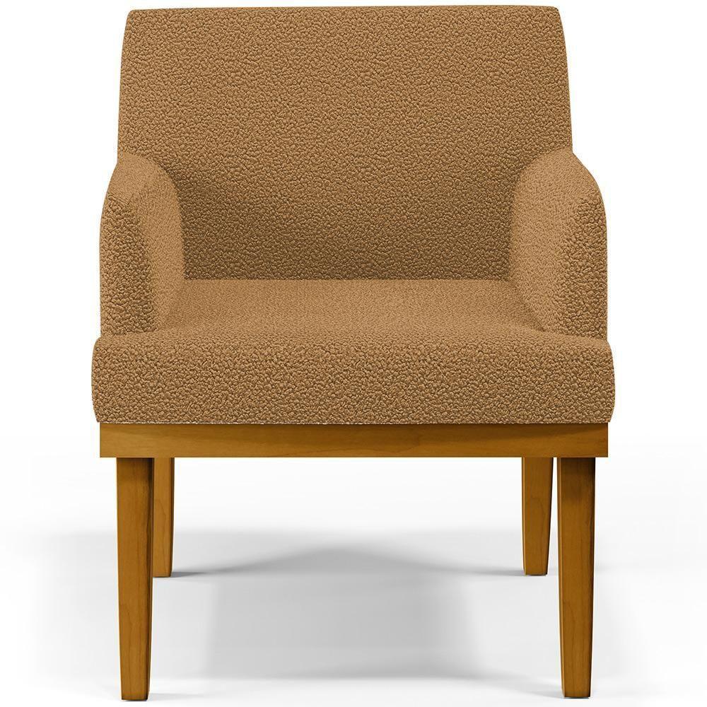 Kit 02 Poltronas Decorativa Para Sala De Estar E Recepção Beatriz W01 Bouclê Mostarda - 6