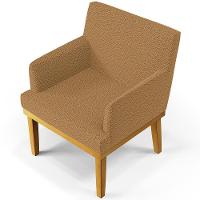 Kit 02 Poltronas Decorativa Para Sala De Estar E Recepção Beatriz W01 Bouclê Mostarda - 5