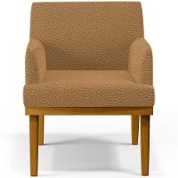 Kit 02 Poltronas Decorativa Para Sala De Estar E Recepção Beatriz W01 Bouclê Mostarda - 6