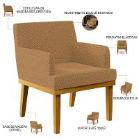 Kit 02 Poltronas Decorativa Para Sala De Estar E Recepção Beatriz W01 Bouclê Mostarda - 8