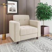 Kit 02 Poltronas Arezzo Linho Pés Chanfrado Marrom - D'rossi Cor A19 Bege - 14