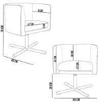 Kit 02 Poltronas Giratória Base X Veludo Preto C-300 - 2