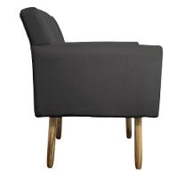 Kit 02 Poltronas Laura Pés Palito Linho Cinza escuro - 3