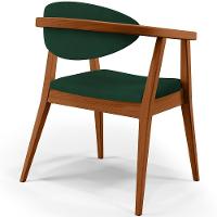 Kit 02 Poltronas Decorativas Para Sala De Estar Jantar Cecília B04 Suede Verde Musgo - 2