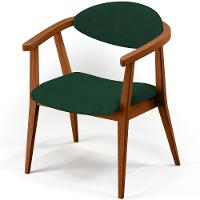 Kit 02 Poltronas Decorativas Para Sala De Estar Jantar Cecília B04 Suede Verde Musgo