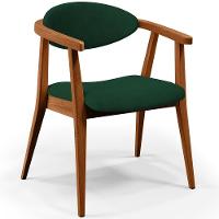 Kit 02 Poltronas Decorativas Para Sala De Estar Jantar Cecília B04 Suede Verde Musgo - 8