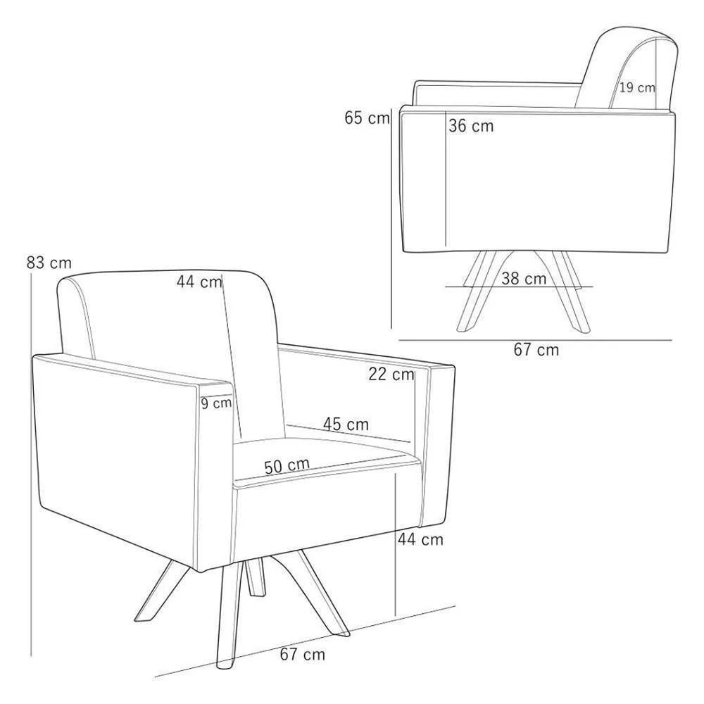 Kit 02 Poltronas Decorativa Giratória Base De Madeira Helô L02 Bouclê Mostarda - 5