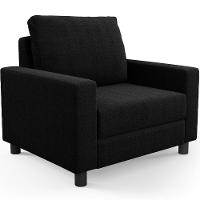 Kit 02 Poltronas Decorativa Para Sala De Estar E Recepção Malta L02 Bouclê Preto - 1