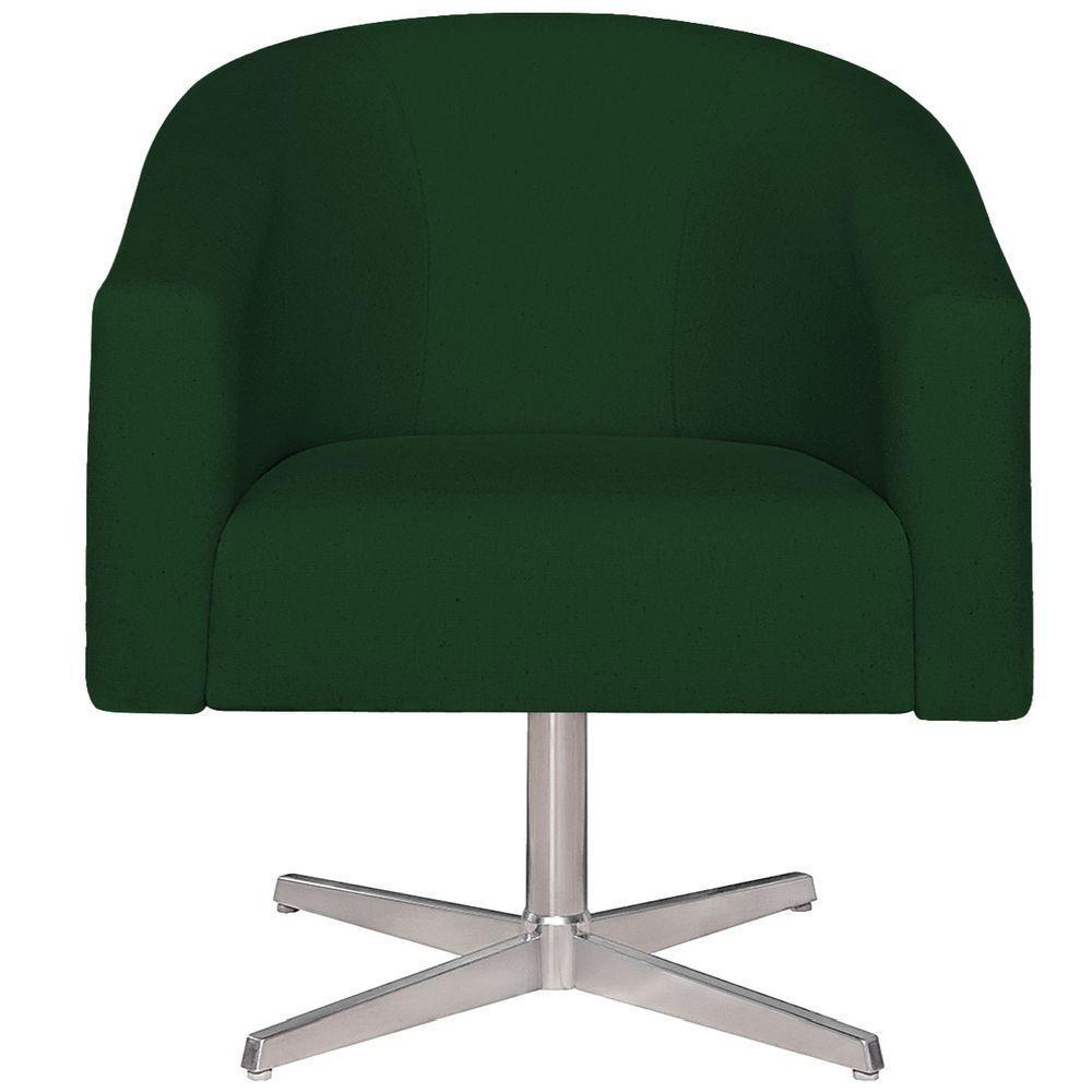 Kit 02 Poltronas Luiza Base Giratória De Metal Suede Verde - 3