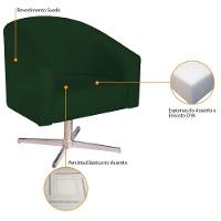 Kit 02 Poltronas Luiza Base Giratória De Metal Suede Verde - 5