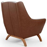 Kit 02 Poltronas Marrom B-38 Linho Cinza D-315