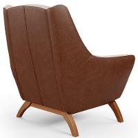 Kit 02 Poltronas Marrom B-38 Linho Bege C-107 - 2