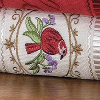 Jogo De Banho Toalhas Ponto Russo 100% Algodão Macio 05 Peças Bordado - Vermelho - 2