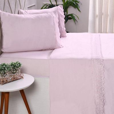 Jogo De Cama Queen 4 Pçs Bordado Inglês