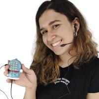 Mini Telefone Gato Doraemon Mesa C Headset Microfone - 3