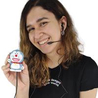 Mini Telefone Gato Doraemon Mesa C Headset Microfone - 8