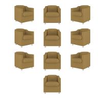 Kit 10 Poltronas Tilla Consultório Sala Tecido Suede Cor:capuccino - 1