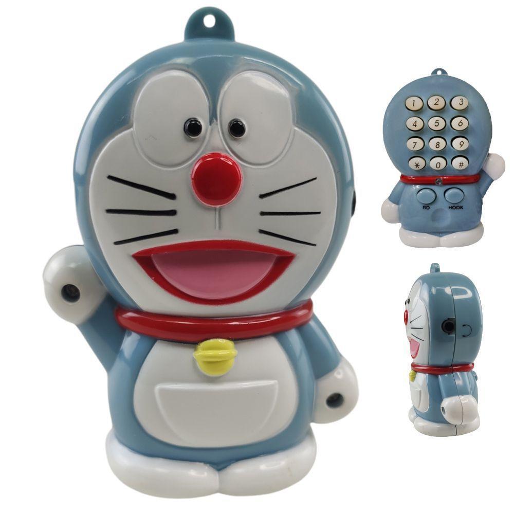 Telefone Gato Doraemon Mesa C Headset Microfone Flexivel - 1