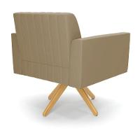 Kit 2 Poltronas Giratória Viena Gomada Suede Base De Madeira Ma30 - D'rossi Cor Marrom Rato