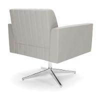 Kit 2 Poltronas Giratória Viena Gomada Veludo Base Cromada - D'rossi Cor Cinza