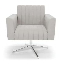 Kit 2 Poltronas Giratória Viena Gomada Veludo Base Cromada - D'rossi Cor Cinza - 6