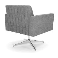 Kit 2 Poltronas Giratória Viena Gomada Linho Grafite A26 Base Cromada - D'rossi