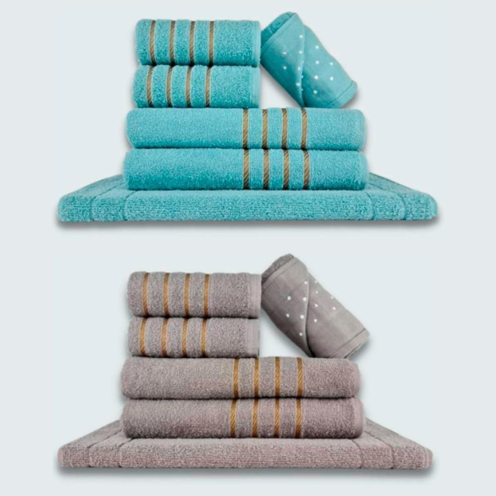 Jogo De Toalhas 12 Pçs Coleção Dubai 100% Algodão Vd+cz - 1