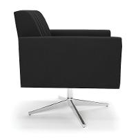 Kit 2 Poltronas Giratória Viena Gomada Suede Preto Base Cromada - D'rossi - 5