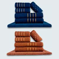 Jogo De Toalhas 12 Pçs Coleção Dubai 100% Algodão Az+mr - 1