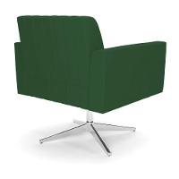 Kit 2 Poltronas Giratória Viena Gomada Veludo Verde Base Cromada - D'rossi