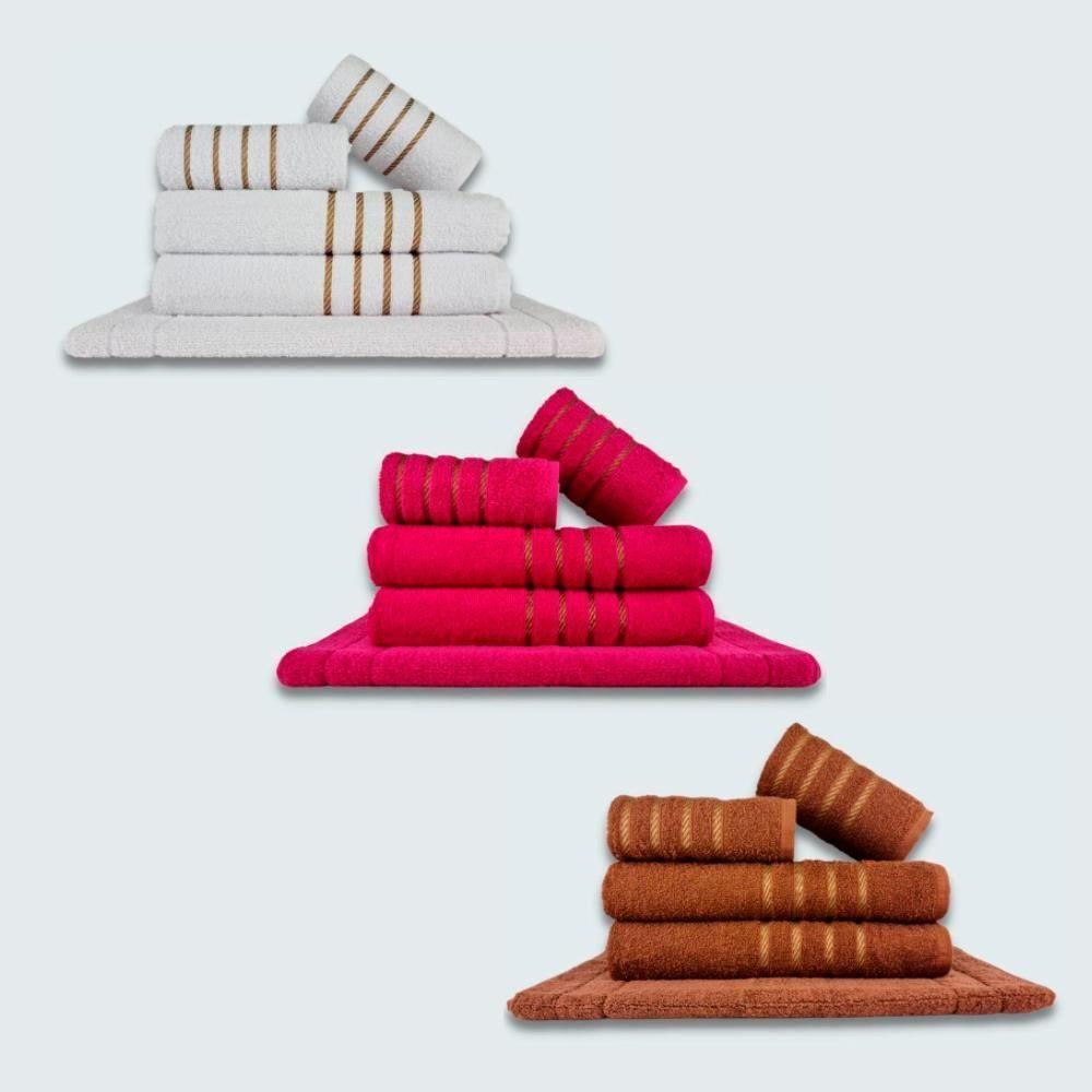 Jogo De Toalhas 15 Pçs Coleção Dubai 100% Algodão Br+rs+mr - 1