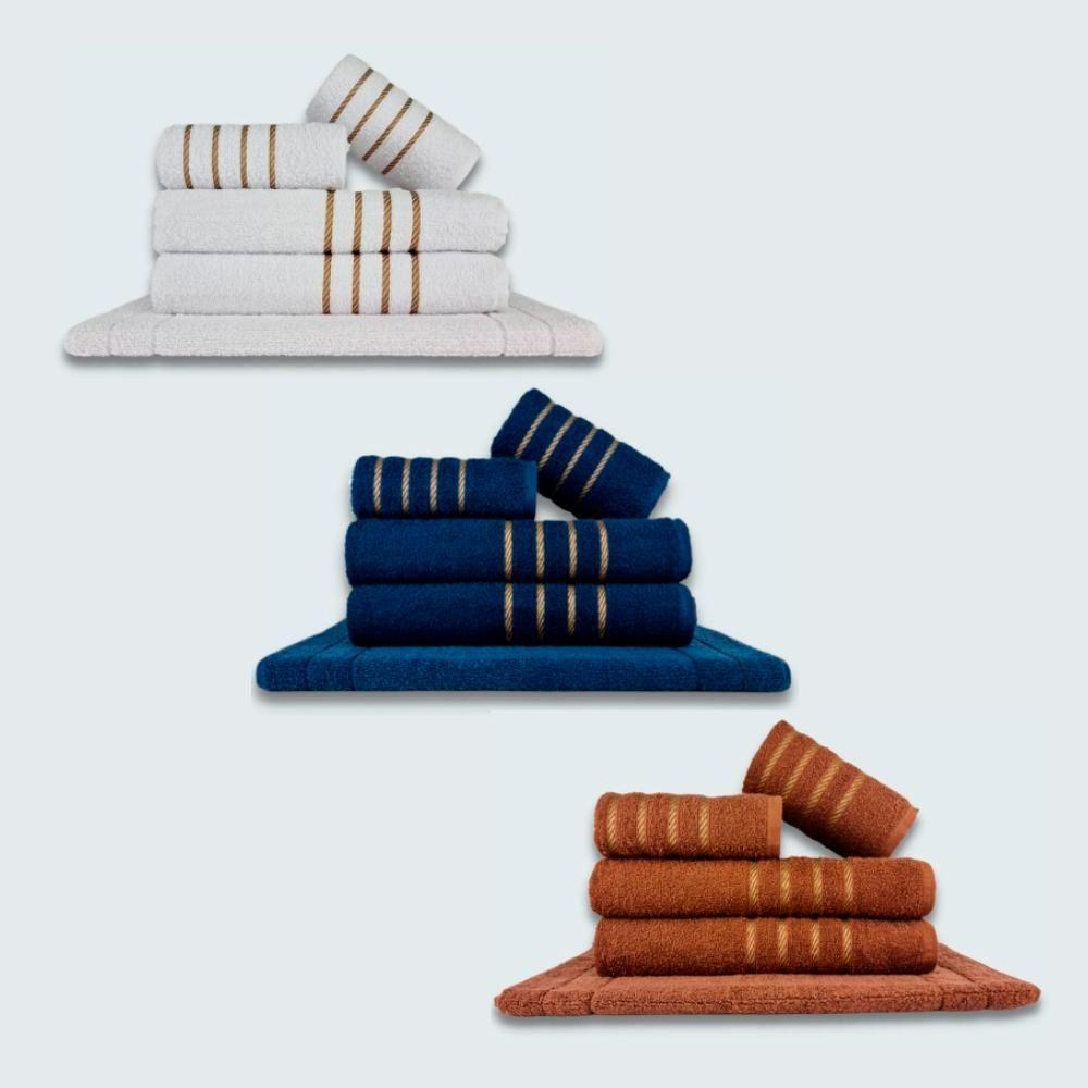 Jogo De Toalhas 15 Pçs Coleção Dubai 100% Algodão Br+az+mr - 1