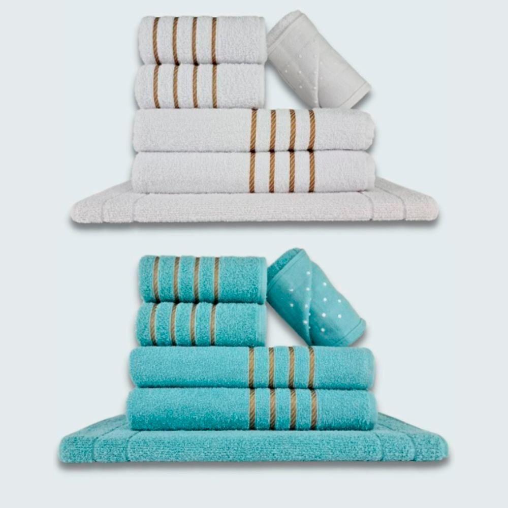 Jogo De Toalhas 12 Pçs Coleção Dubai 100% Algodão Br+vd - 1