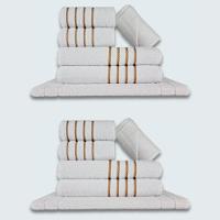 Jogo De Toalhas 12 Pçs Coleção Dubai 100% Algodão Branco - 1