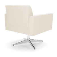 Kit 2 Poltronas Giratória Viena Gomada Veludo Base Cromada - D'rossi Cor Bege